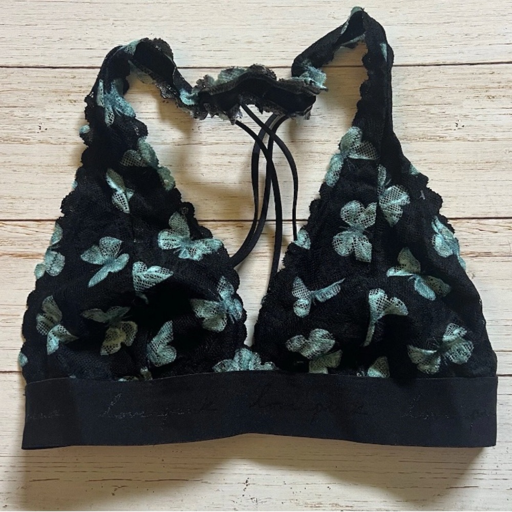 Victorias Secret PINK Lace Butterflies Bralette Sz. XS/S